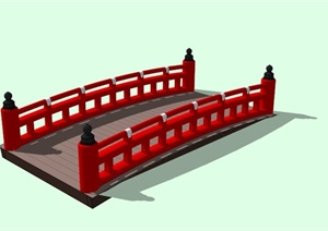 现代中式木园桥设计SU(草图大师)模型