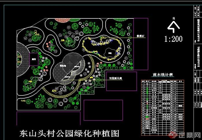 某乡村小公园景观设计cad方案