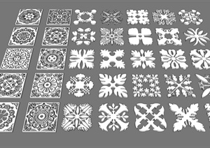 多种不同的方形花纹设计SU(草图大师)模型
