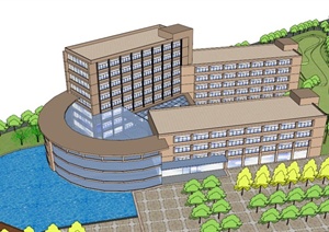 现代大型医院建筑SU(草图大师)模型
