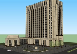 新古典星级酒店建筑设计SU(草图大师)模型