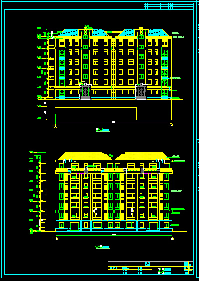 六层住宅楼(两单元一梯两户)建筑施工图-3036平9张CAD图(7)