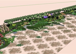 滨水湿地景观设计SU(草图大师)模型