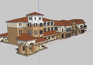 某售楼中心三种不同的建筑设计SU(草图大师)模型