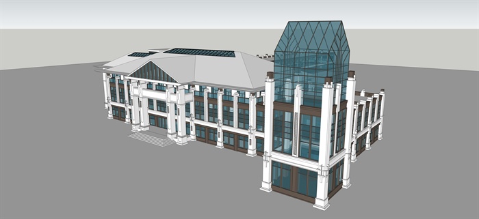 新古典商务会所建筑设计su模型