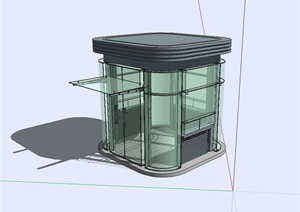 现代风格玻璃门房设计SU(草图大师)模型