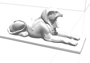 现代鹰头狮身雕塑设计SU(草图大师)模型