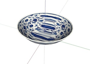 青花瓷碗小品设计SU(草图大师)模型