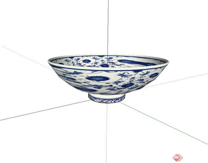 青花瓷碗小品设计SU模型(2)