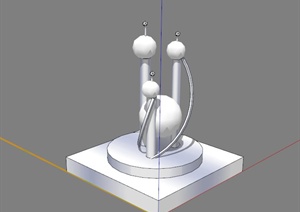 现代广场几何体雕塑设计SU(草图大师)模型