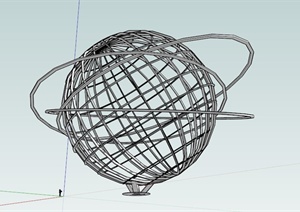 现代镂空球装雕塑设计SU(草图大师)模型