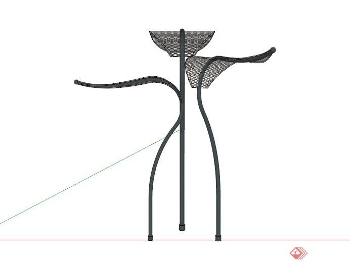 现代叶片雕塑设计SU模型(3)