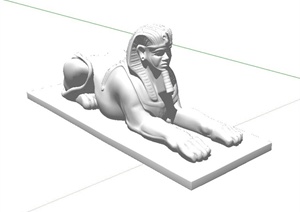 狮身人面雕塑设计SU(草图大师)模型