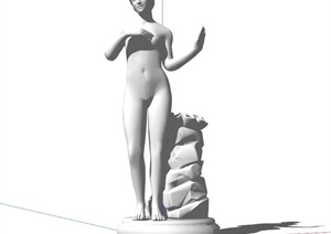欧式人体女性人物雕塑设计SU(草图大师)模型