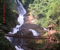 生态景观,溪流,藤索桥,瀑布