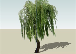 现代柳树植物素材设计SU(草图大师)模型