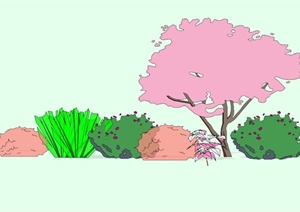 现代手绘植物群落SU(草图大师)模型