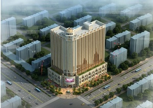 欧式特色酒店赌场建筑设计3d模型含效果图