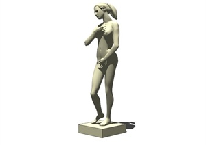 年轻女性人体雕塑设计SU(草图大师)模型