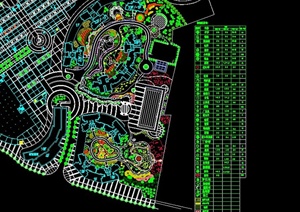 休闲广场景观设计CAD（平面图+植物配置）