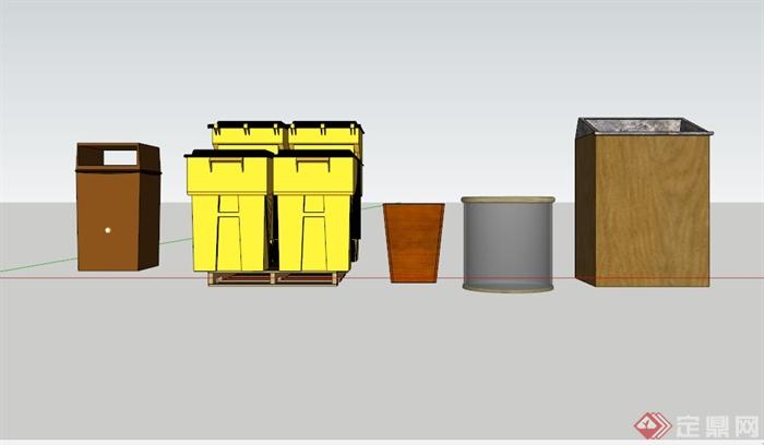多个垃圾箱设计SU模型(3)