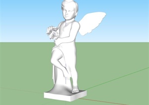 拈花天使雕塑设计SU(草图大师)模型