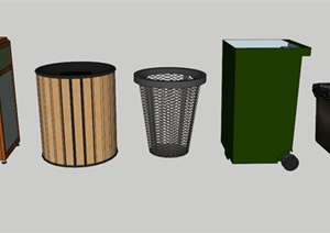 5个垃圾箱设计SU(草图大师)模型