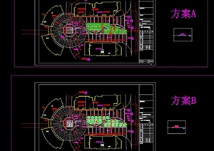 现代风格两个不同的广场植物配置图CAD方案