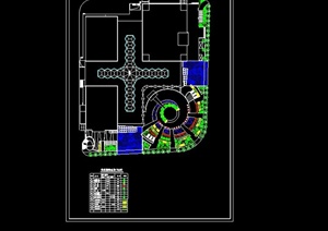 现代风格广场规划及植物配置图CAD方案图