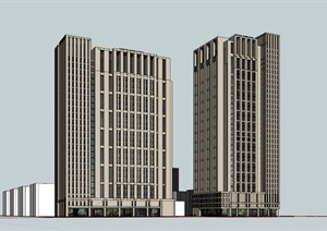 现代高层商住大厦建筑设计SU(草图大师)模型
