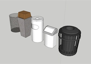 现代垃圾箱设计SU(草图大师)模型