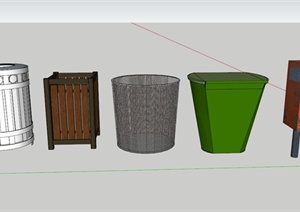现代垃圾箱设计合集SU(草图大师)素材模型
