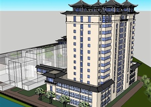 新古典风格酒店公寓楼sketchup精致设计模型