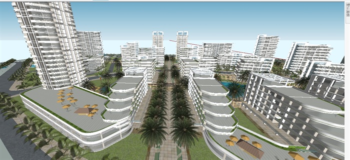 城市改善性公租房社区SU精细设计模型(1)