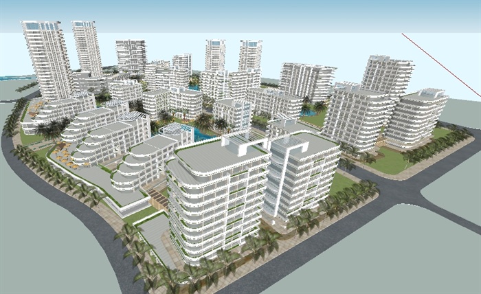 城市改善性公租房社区SU精细设计模型(2)