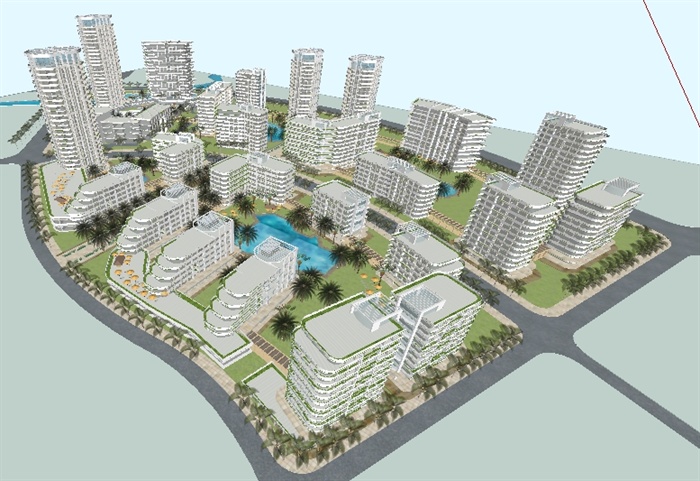 城市改善性公租房社区SU精细设计模型(3)