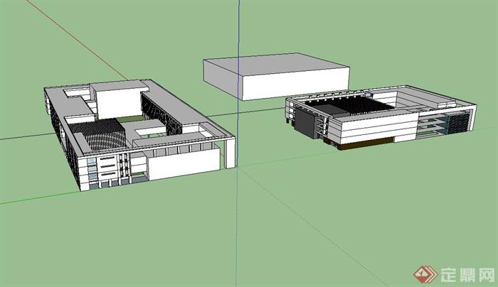 现代风格教学区建筑设计su模型(3)
