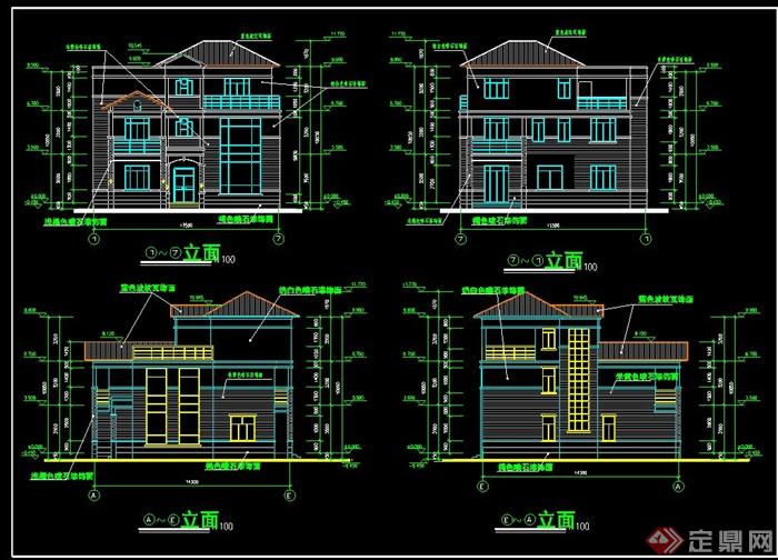 欧式风格别墅建筑设计cad施工图和效果图(3)