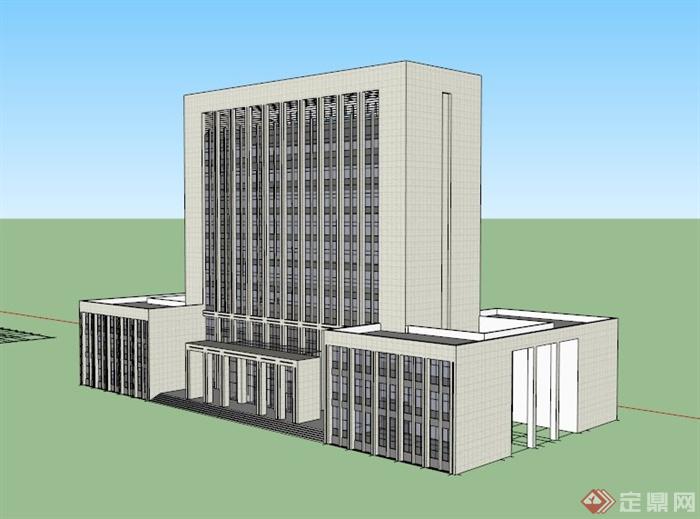 现代高层政府办公大楼建筑设计SU模型(1)
