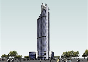 厦门某高层星级酒店建筑设计SU(草图大师)模型