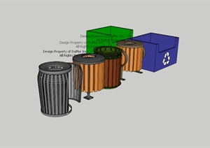 6个垃圾箱设计合集SU(草图大师)素材模型
