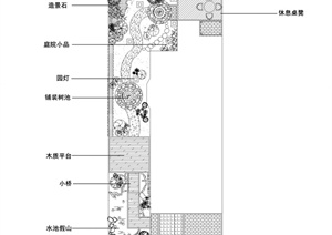 新中式庭院花园设计cad方案图