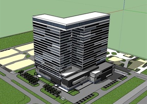 现代高层办公大楼SU(草图大师)模型