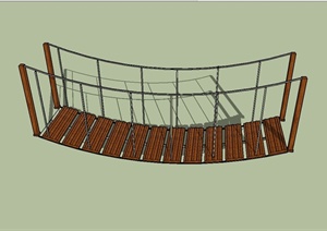 现代风格常用小品节点悬吊木桥设计SU(草图大师)模型