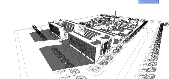 某办公产业园规划建筑设计方案草图大石模型