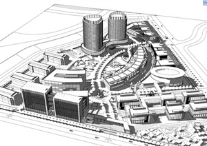 新疆创新科技园设计建筑设计SU(草图大师)模型