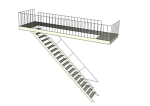 现代风格楼梯设计SU(草图大师)模型
