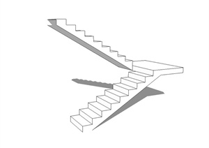 现代无材质建筑楼梯设计SU(草图大师)模型