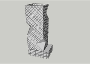 某现代风格高层玻璃办公楼设计SU(草图大师)模型
