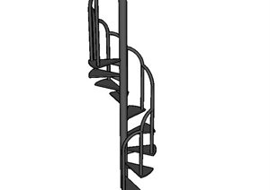 现代风格铁艺楼梯设计SU(草图大师)模型